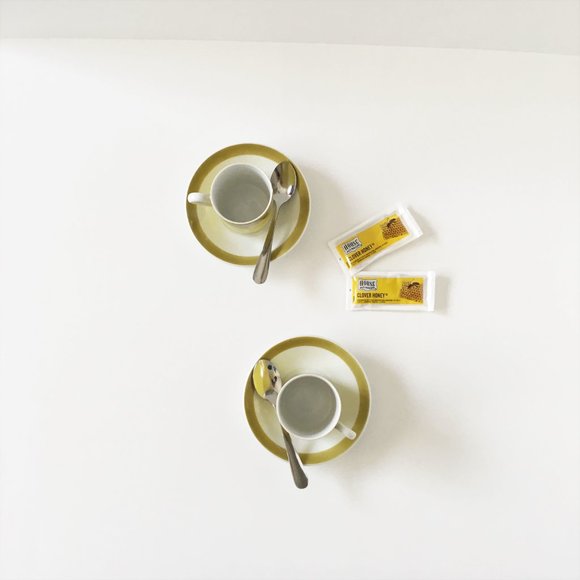 Vintage Green Mod Espresso Set Made in Japan Cup and Saucer - Picture 3 of 5